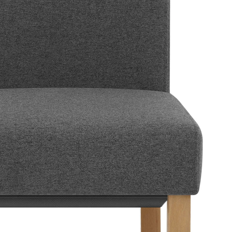 Chaise Bois Tissu - Carolina Gris Foncé