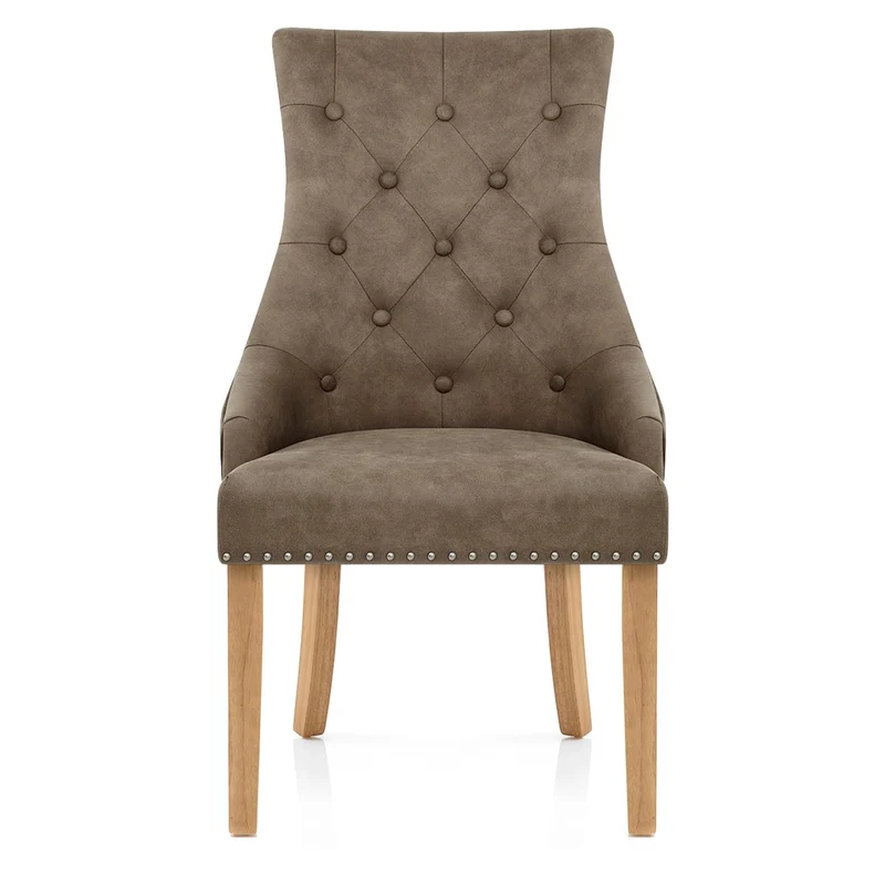 Chaise Chêne Faux Cuir - Ascot Marron