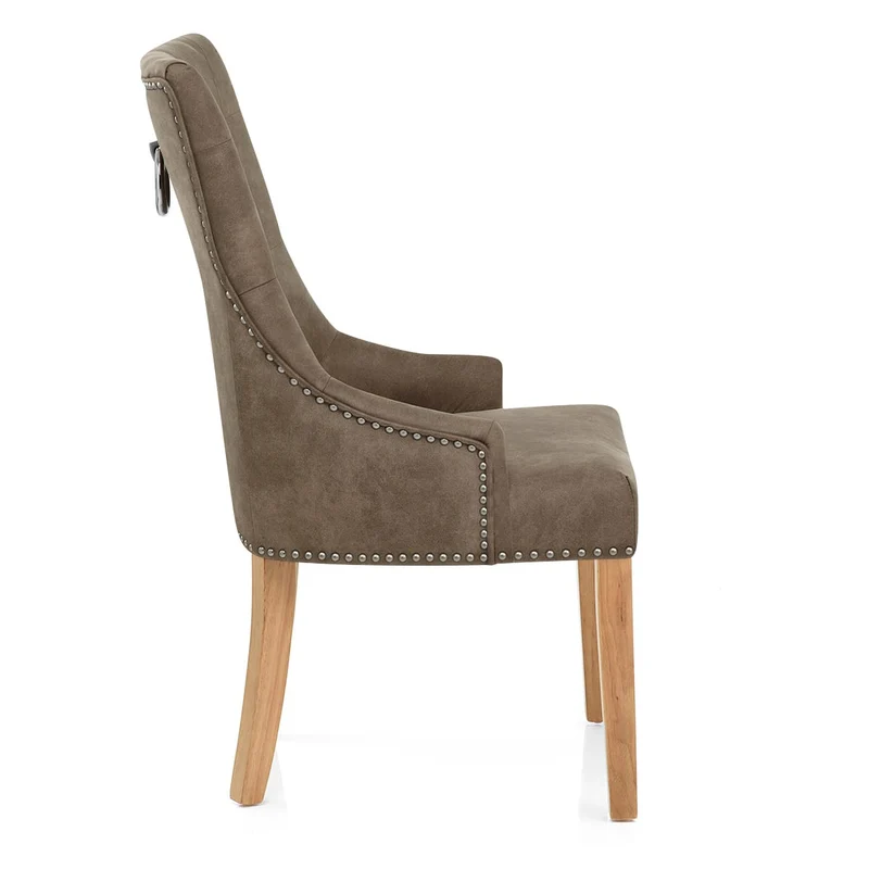 Chaise Chêne Faux Cuir - Ascot Marron