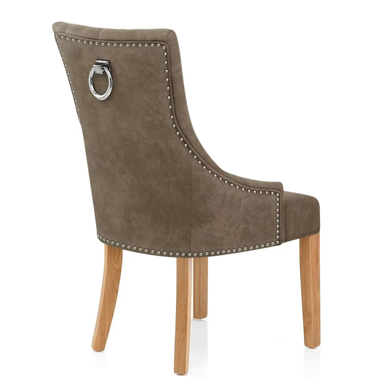 Chaise Chêne Faux Cuir - Ascot Marron