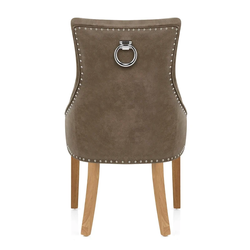 Chaise Chêne Faux Cuir - Ascot Marron