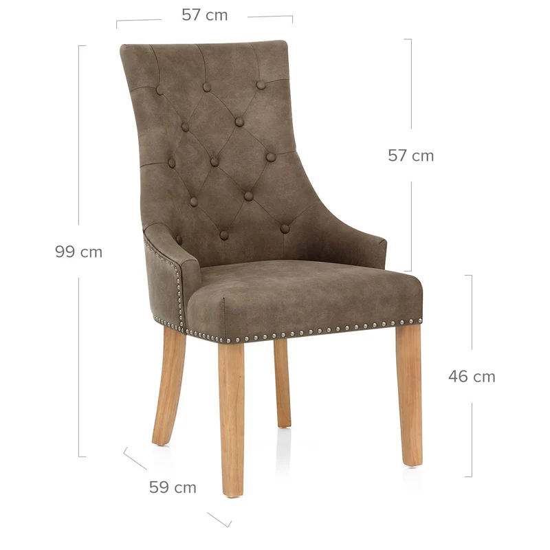 Chaise Chêne Faux Cuir - Ascot Marron