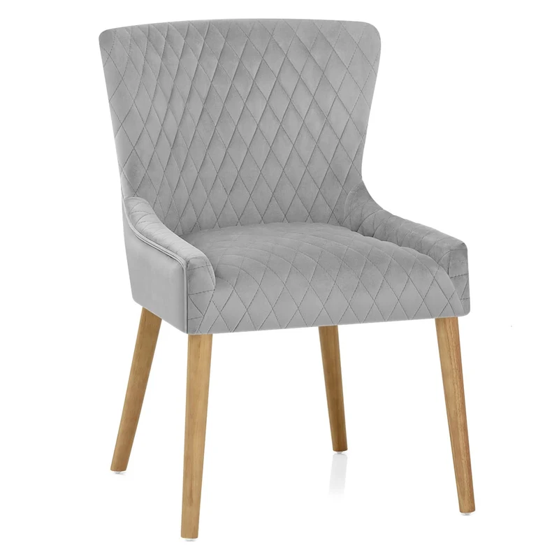 Chaise Bois Velours - City Gris