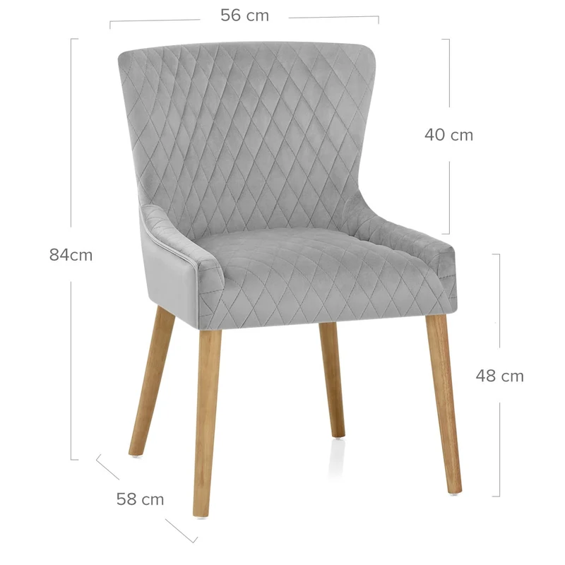 Chaise Bois Velours - City Gris