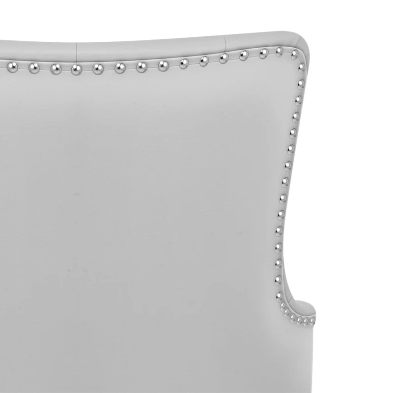 Chaise de Bar Métal Faux Cuir - Grange Gris