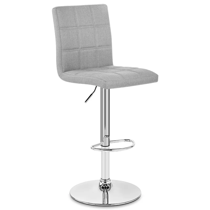 Chaise de Bar Tissu Chrome - Criss Cross Gris