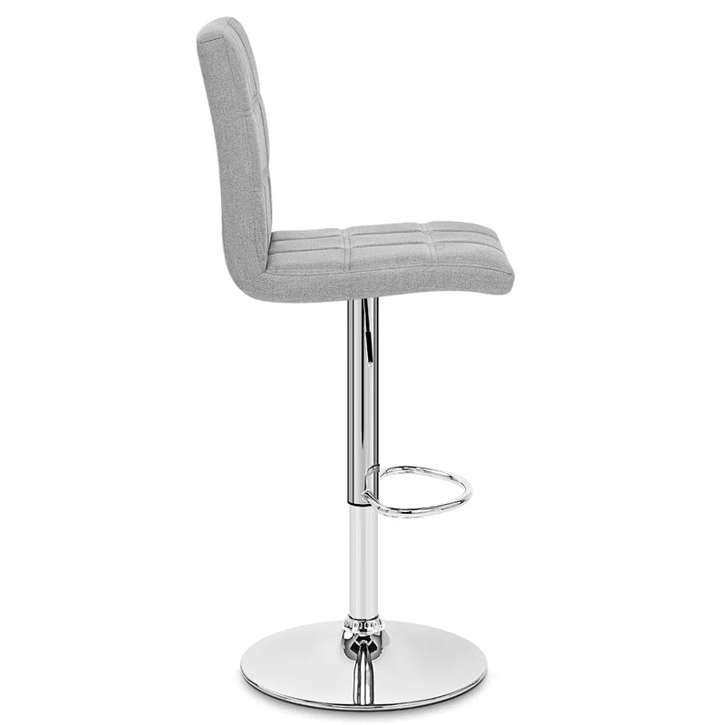 Chaise de Bar Tissu Chrome - Criss Cross Gris