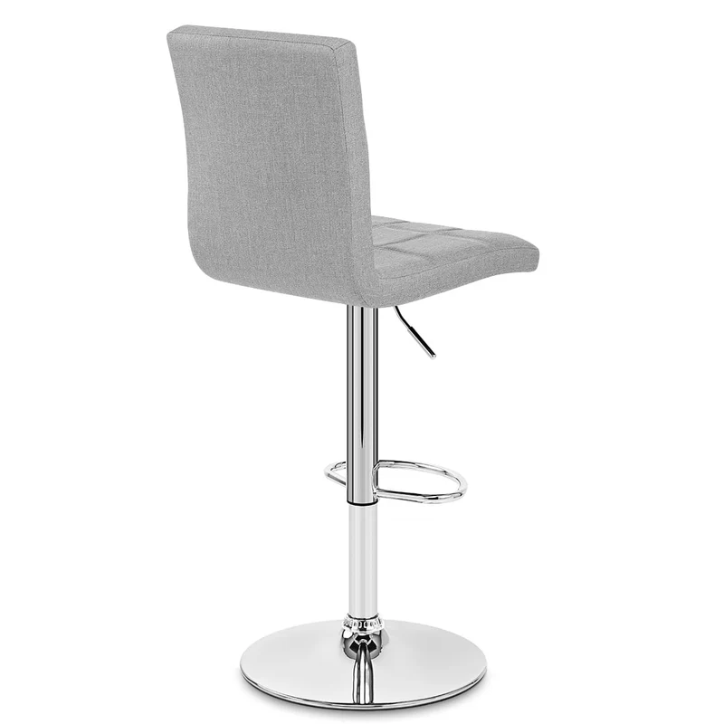 Chaise de Bar Tissu Chrome - Criss Cross Gris