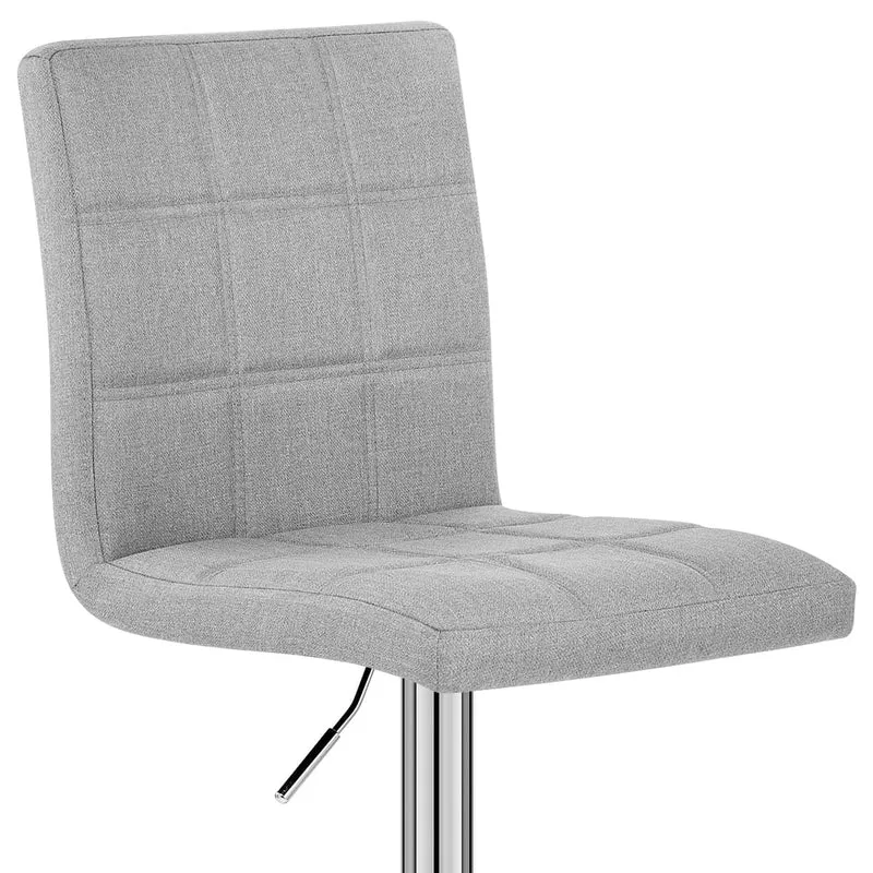 Chaise de Bar Tissu Chrome - Criss Cross Gris