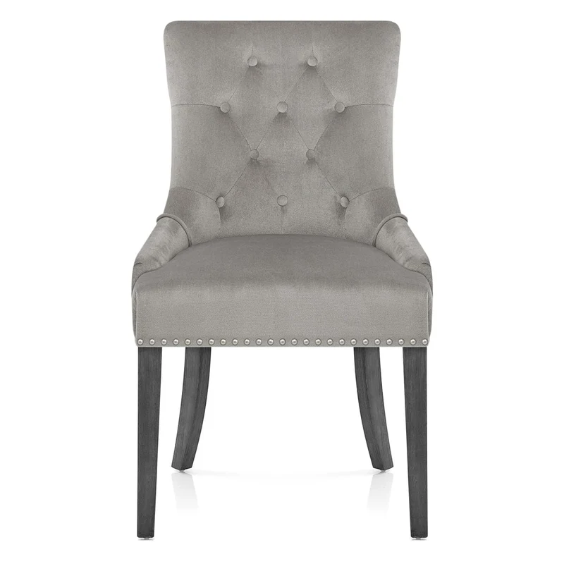 Chaise Bois Velours - Etienne Gris