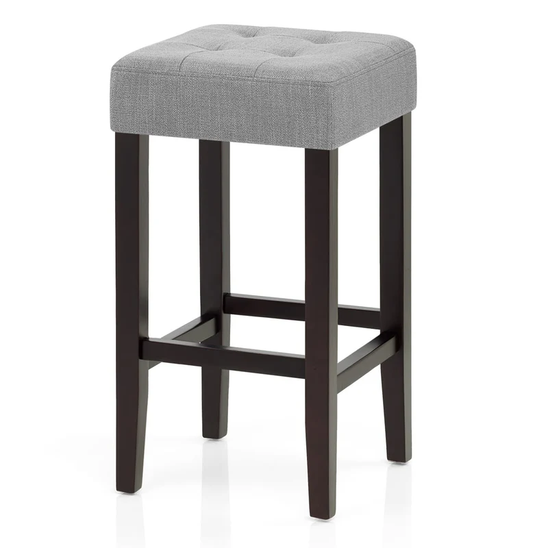 Tabouret de bar Bois Tissu - Oliver Gris