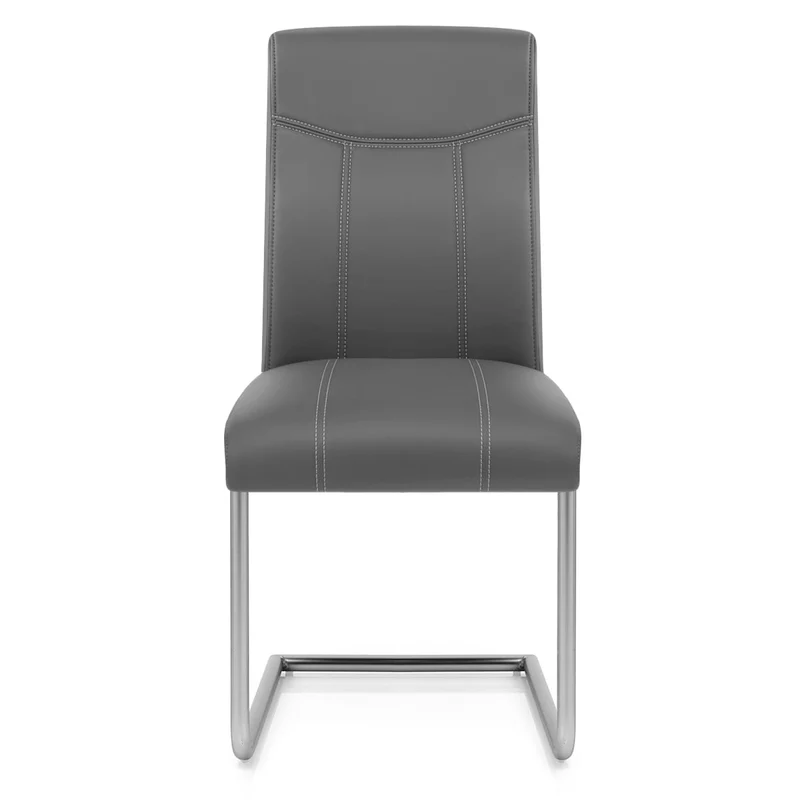 Chaise Métal Simili Cuir - Lancaster Gris