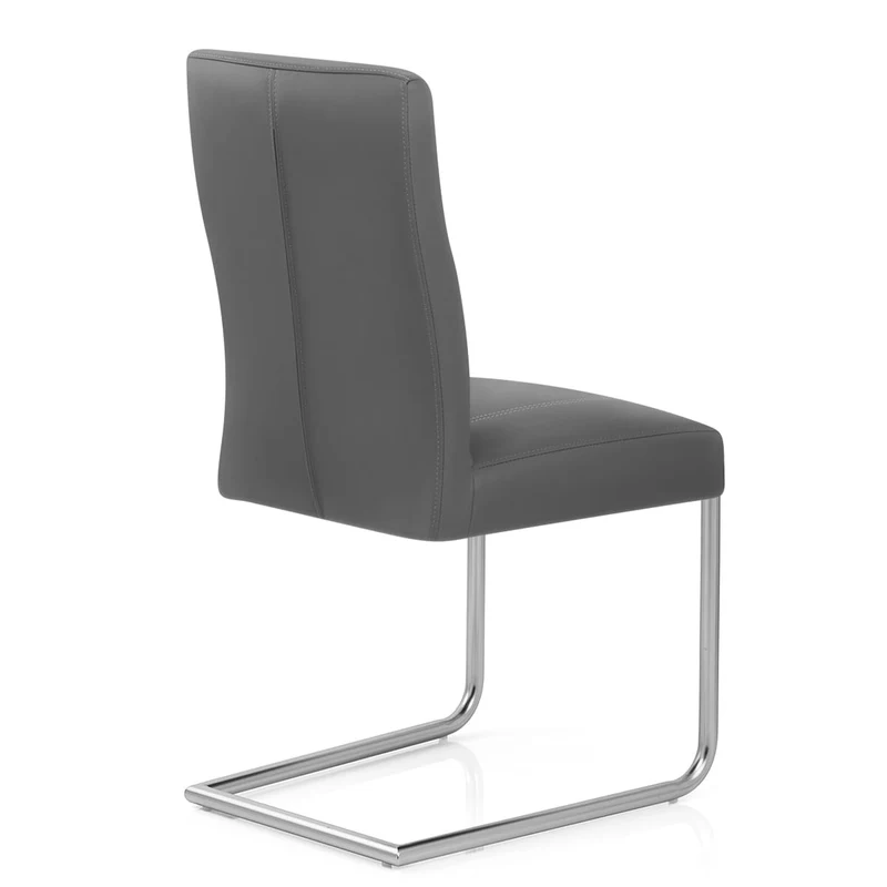 Chaise Métal Simili Cuir - Lancaster Gris