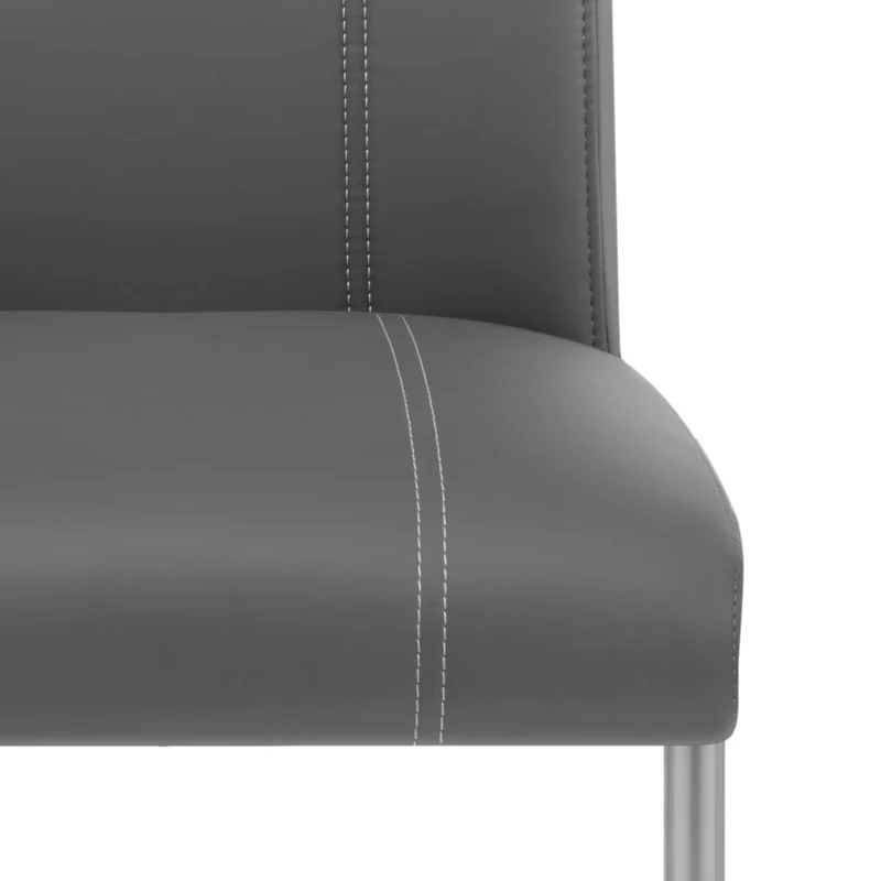 Chaise Métal Simili Cuir - Lancaster Gris