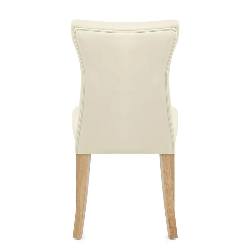 Chaise Bois Faux Cuir - Bradbury Crème