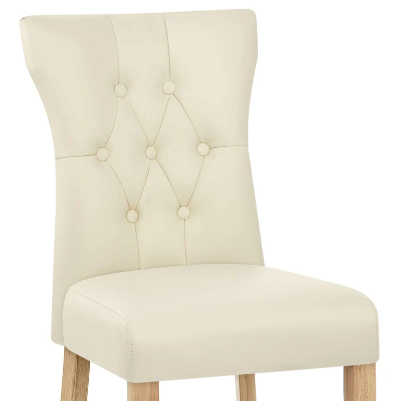 Chaise Bois Faux Cuir - Bradbury Crème