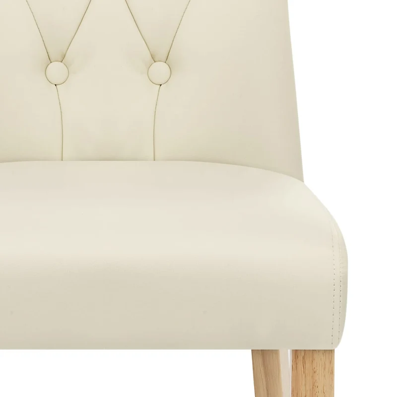 Chaise Bois Faux Cuir - Bradbury Crème