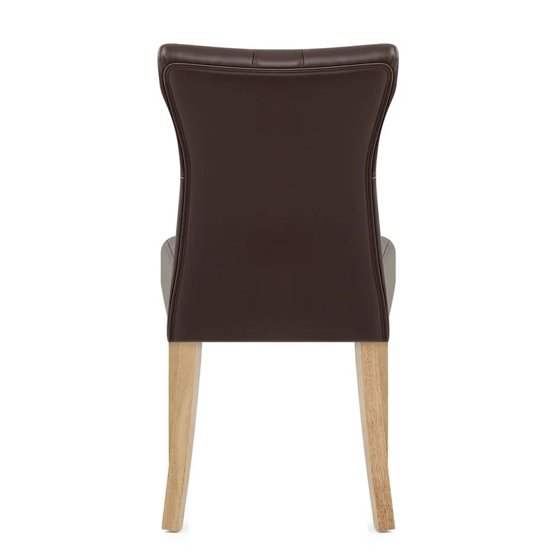 Chaise Bois Faux Cuir - Bradbury Marron