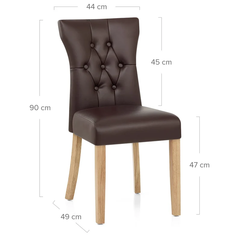 Chaise Bois Faux Cuir - Bradbury Marron