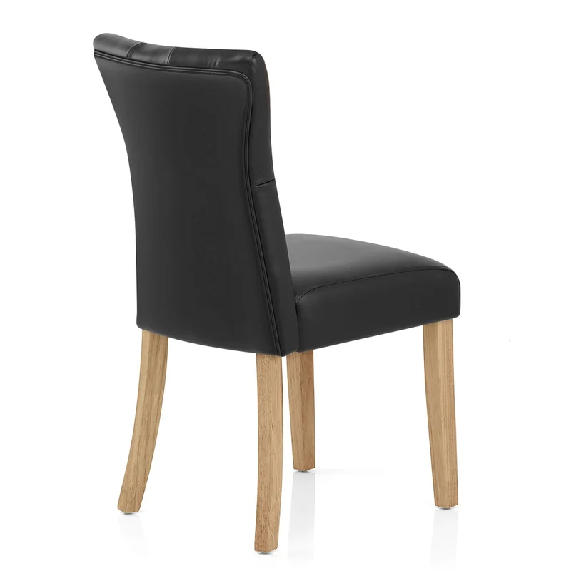 Chaise Bois Faux Cuir - Bradbury Noir