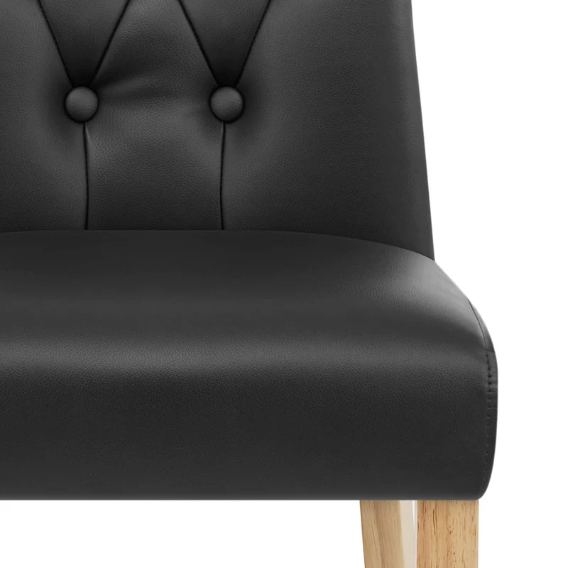 Chaise Bois Faux Cuir - Bradbury Noir