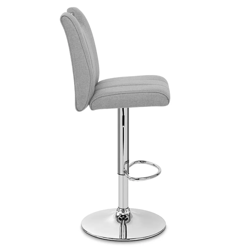 Chaise de Bar Tissu Chrome - Loco Gris