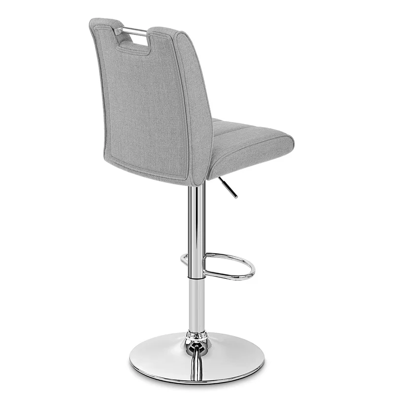 Chaise de Bar Tissu Chrome - Loco Gris