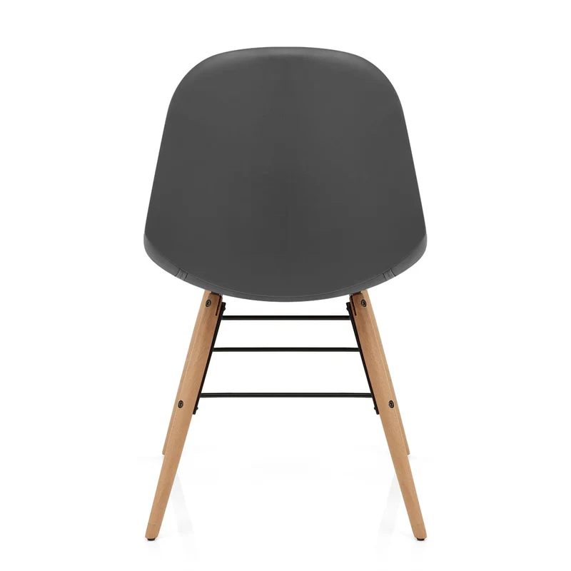 Chaise Faux Cuir Bois - Tate Gris