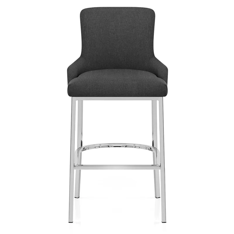 Tabouret Tissu Chrome - Blush Gris Foncé