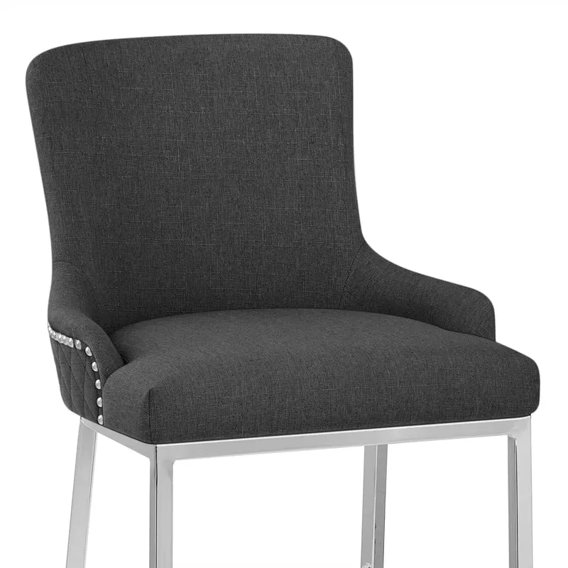 Tabouret Tissu Chrome - Blush Gris Foncé