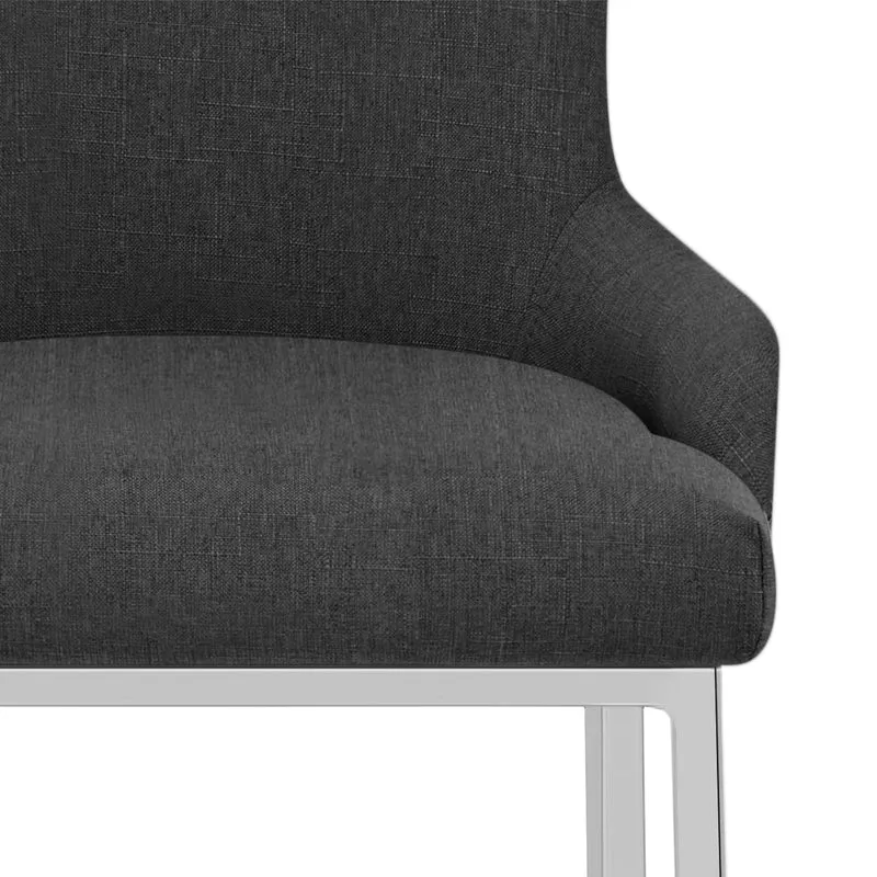 Tabouret Tissu Chrome - Blush Gris Foncé