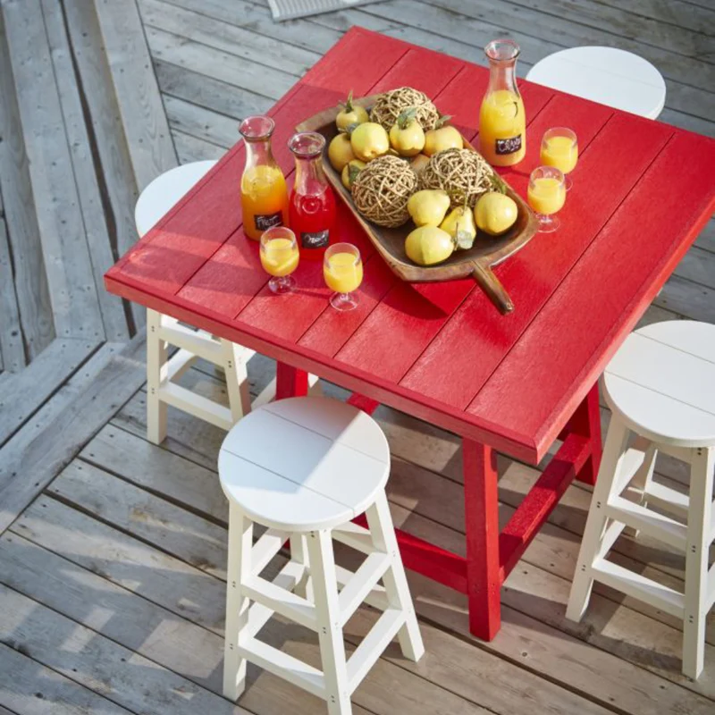 Tabouret de bar extérieur pivotant en plastique recyclé - C23