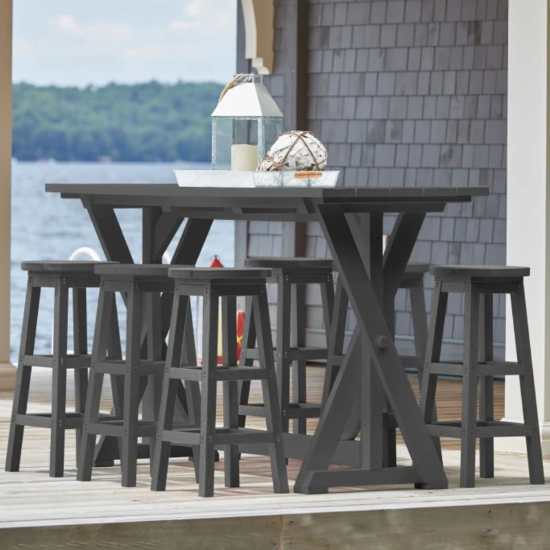 Tabouret de bar extérieur en plastique recyclé - C21
