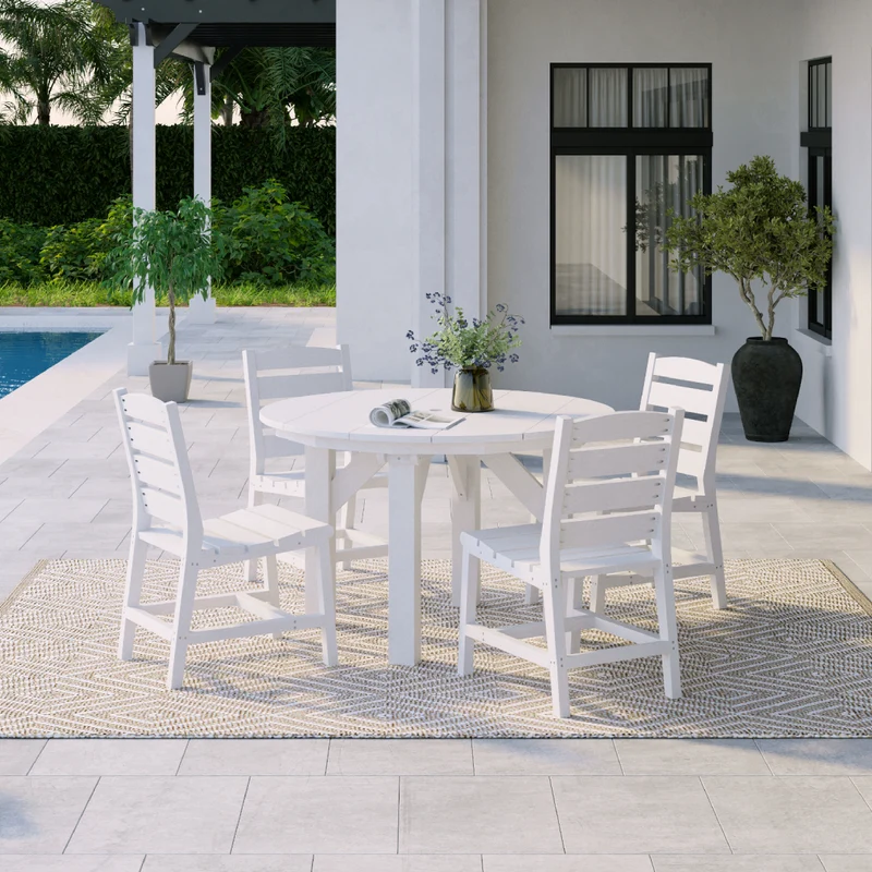 Table à manger extérieure en plastique recyclé - T05