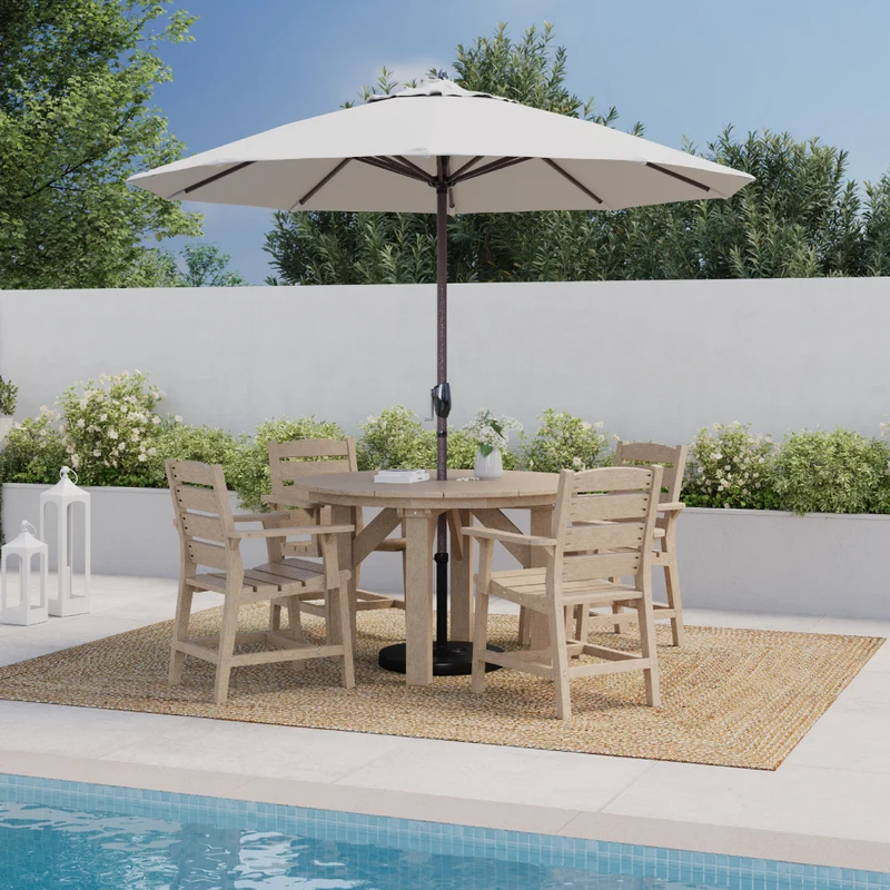 Table à manger extérieure en plastique recyclé - T05
