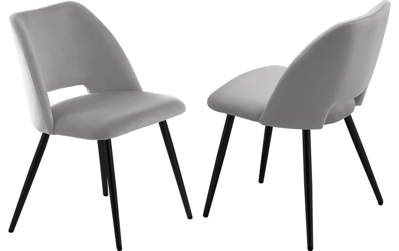 Ensemble table marbre blanc et chaises noirs – Kara