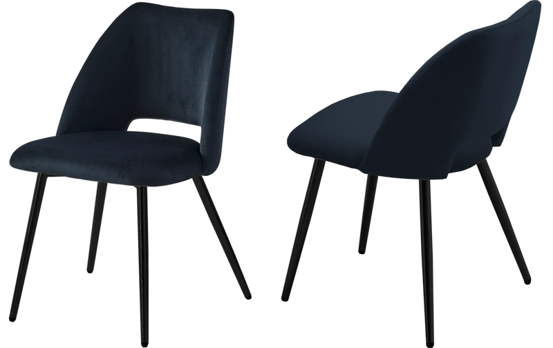 Ensemble table marbre blanc et chaises noirs – Kara