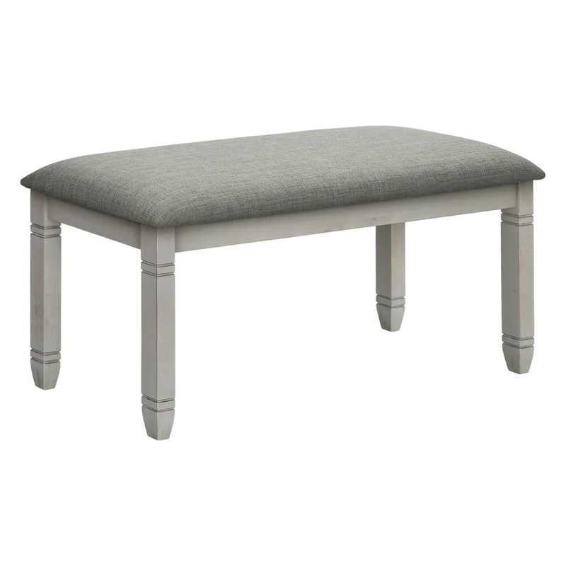 Banc de salle à manger rembourré en tissu gris - I 1257