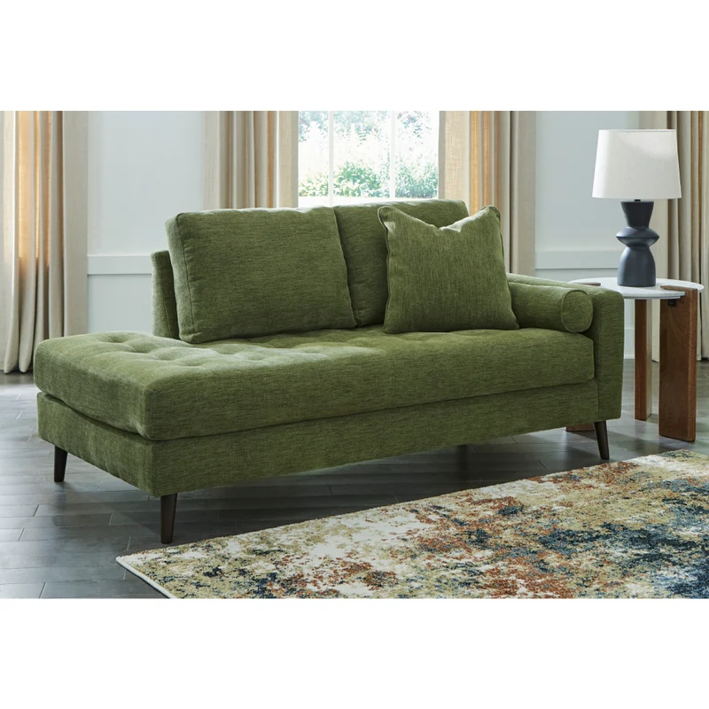 Chaise longue d'angle en tissu avec coussins - Bixler