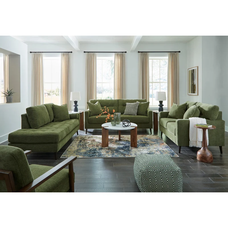Chaise longue d'angle en tissu avec coussins - Bixler