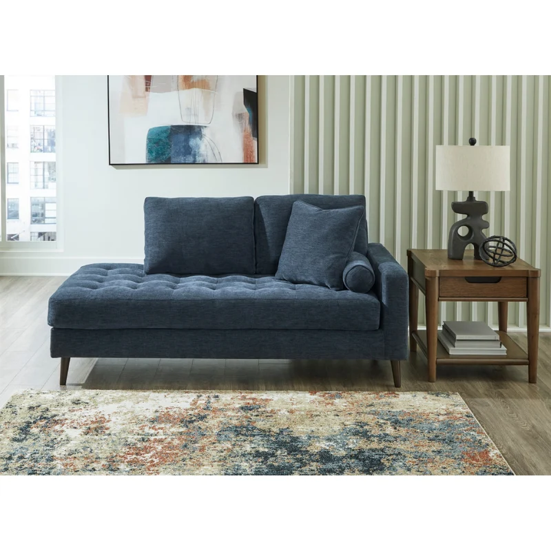 Chaise longue d'angle en tissu avec coussins - Bixler