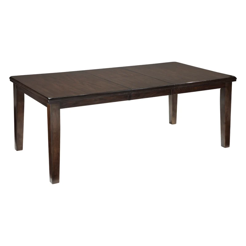 Table de salle à manger extensible en bois/placage brun foncé - Haddigan