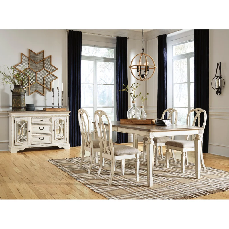 Buffet en bois/placage bicolore avec 2 portes et 3 tiroirs - Realyn