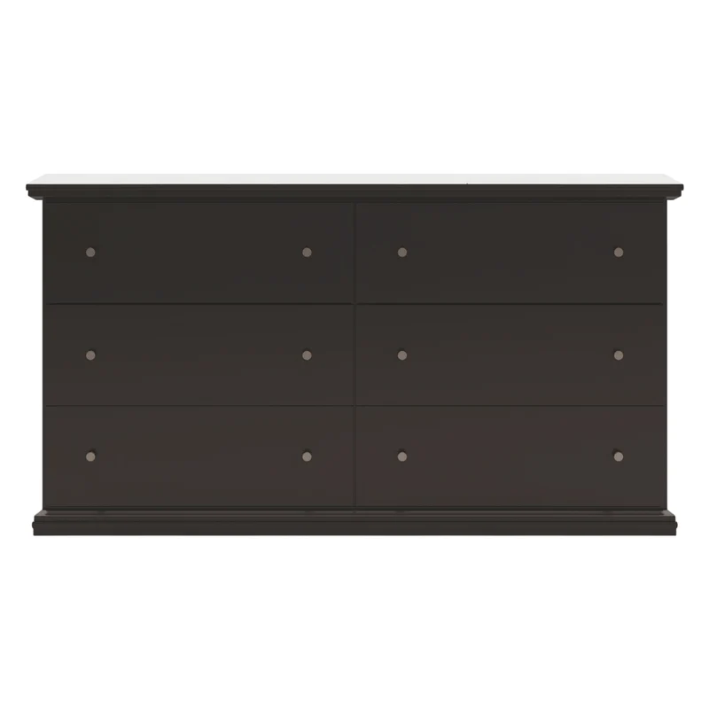 Bureau à 6 tiroirs en bois/MDF noir - Maribel