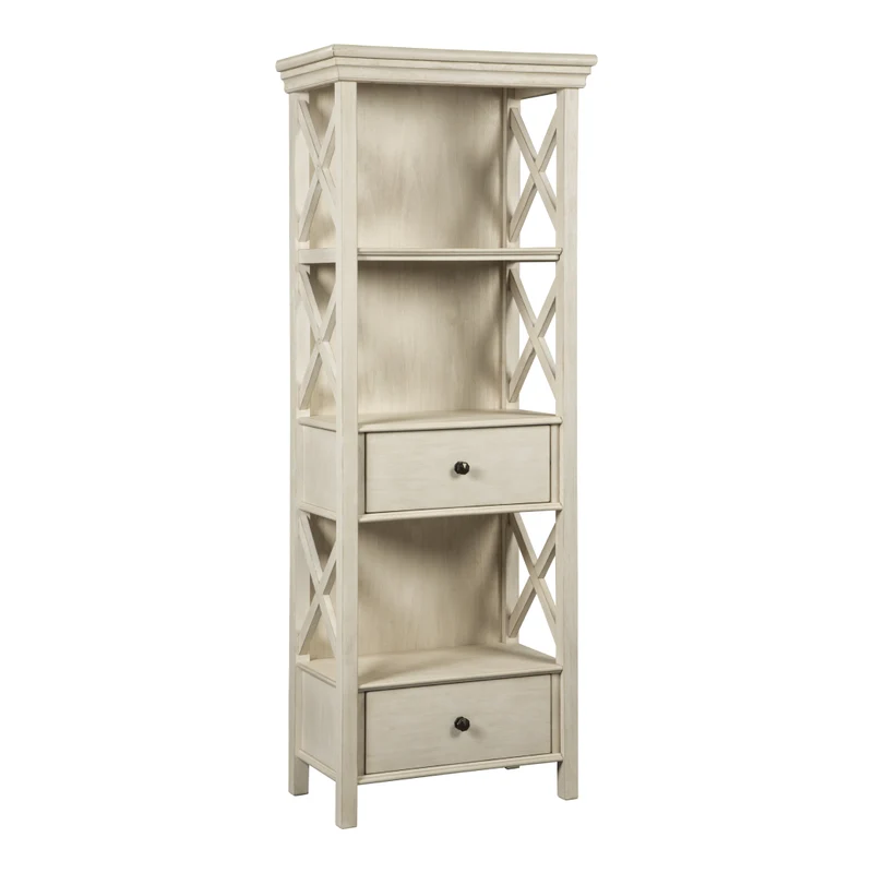 Bibliothèque en bois/placage blanc antique avec 2 tiroirs - Bolanburg