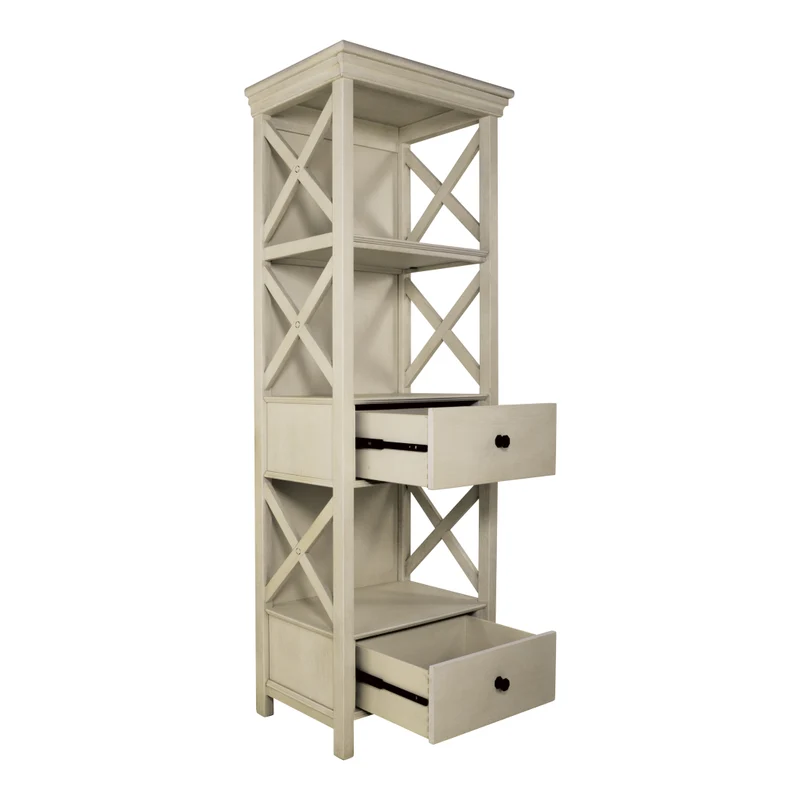 Bibliothèque en bois/placage blanc antique avec 2 tiroirs - Bolanburg