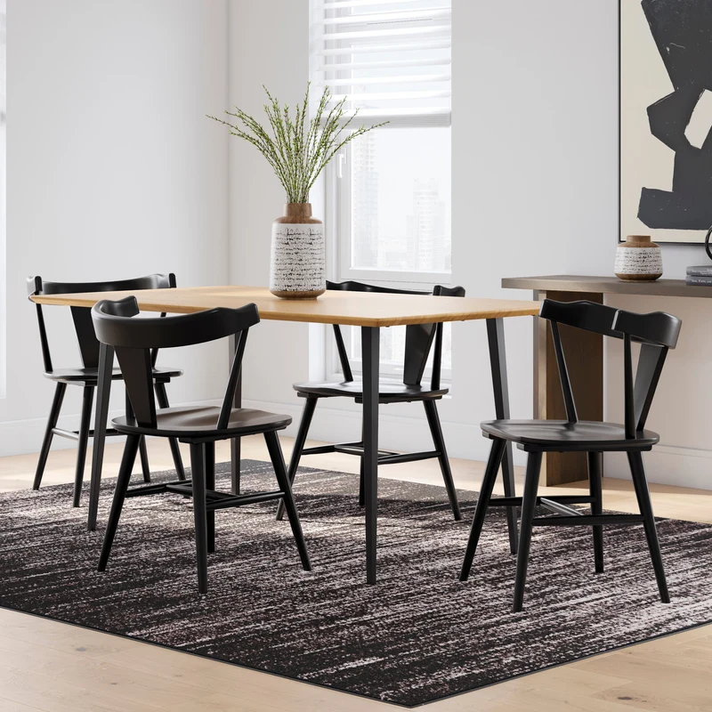 Ensemble de 2 chaises de salle à manger en bois noir - Gretlynn