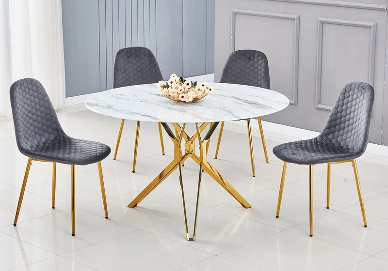 Chaises scandinaves en velours alvéolé anthracite - Alma x6