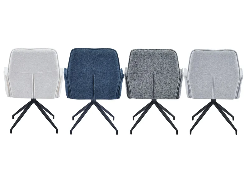 Fauteuils de table en tweed écru pivotants - Maty x2
