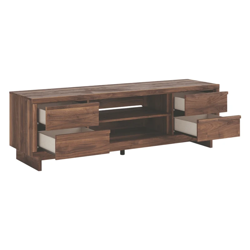 Meuble de télévision XL en bois/MDF brun avec 4 tiroirs - Zadilyn